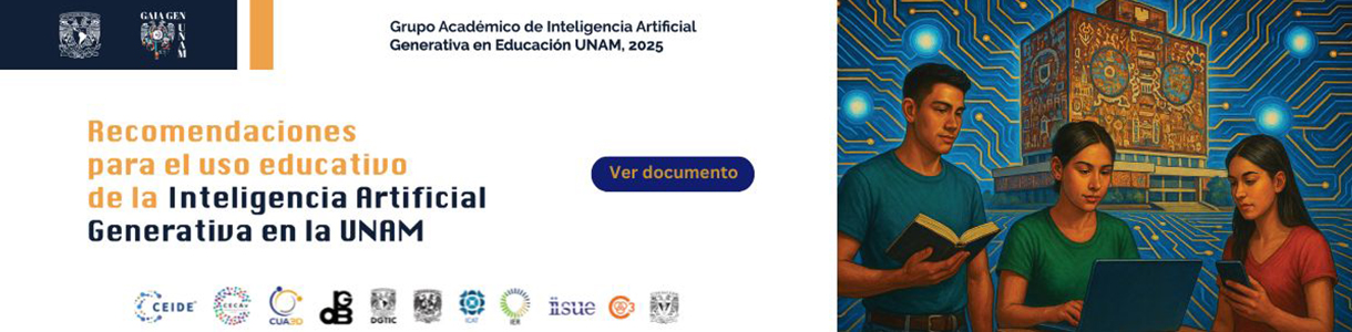 En esta publicación, elaborada por el Grupo Académico de Inteligencia Artificial Generativa en Educación UNAM, la comunidad universitaria encontrará recomendaciones que de manera puntual, sencilla, concreta y fundamentada se proponen para fortalecer las prácticas educativas con el uso de la inteligencia artificial generativa en las cinco principales dimensiones del trabajo académico que son: la enseñanza, el aprendizaje, la evaluación, la investigación y la gestión de los procesos educativos.